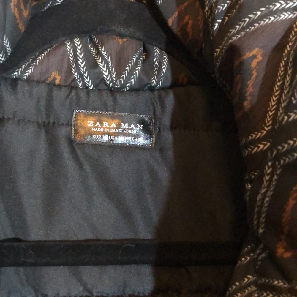 Zara Man Coat Diamond Color Block Pattern Sz M - image 2
